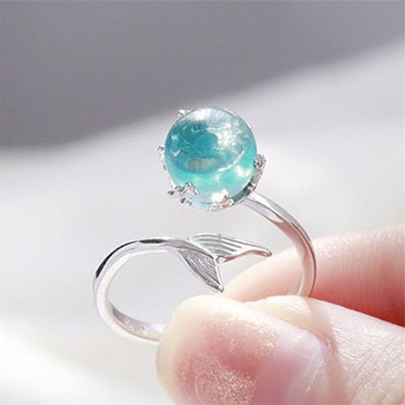 Aifei Jewellery Women Ring Mermaid Mosaic Diamond 925 Sterling Silver R908