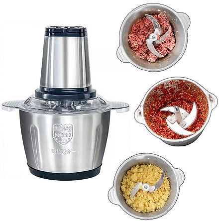 Máy Xay Thịt Cối INOX DAO 4 LƯỠI FOOD PROCESSOR 2 LÍT/ LƯỠI DAO DỰ PHÒNG VÔ CÙNG HỮU ÍCH