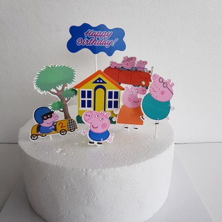 cắm pepa pig trang trí bánh kem