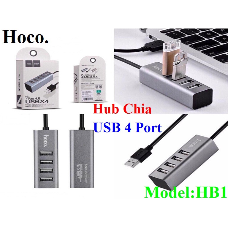Bộ Hub 4 cổng USB Hoco HB1 Chính Hãng