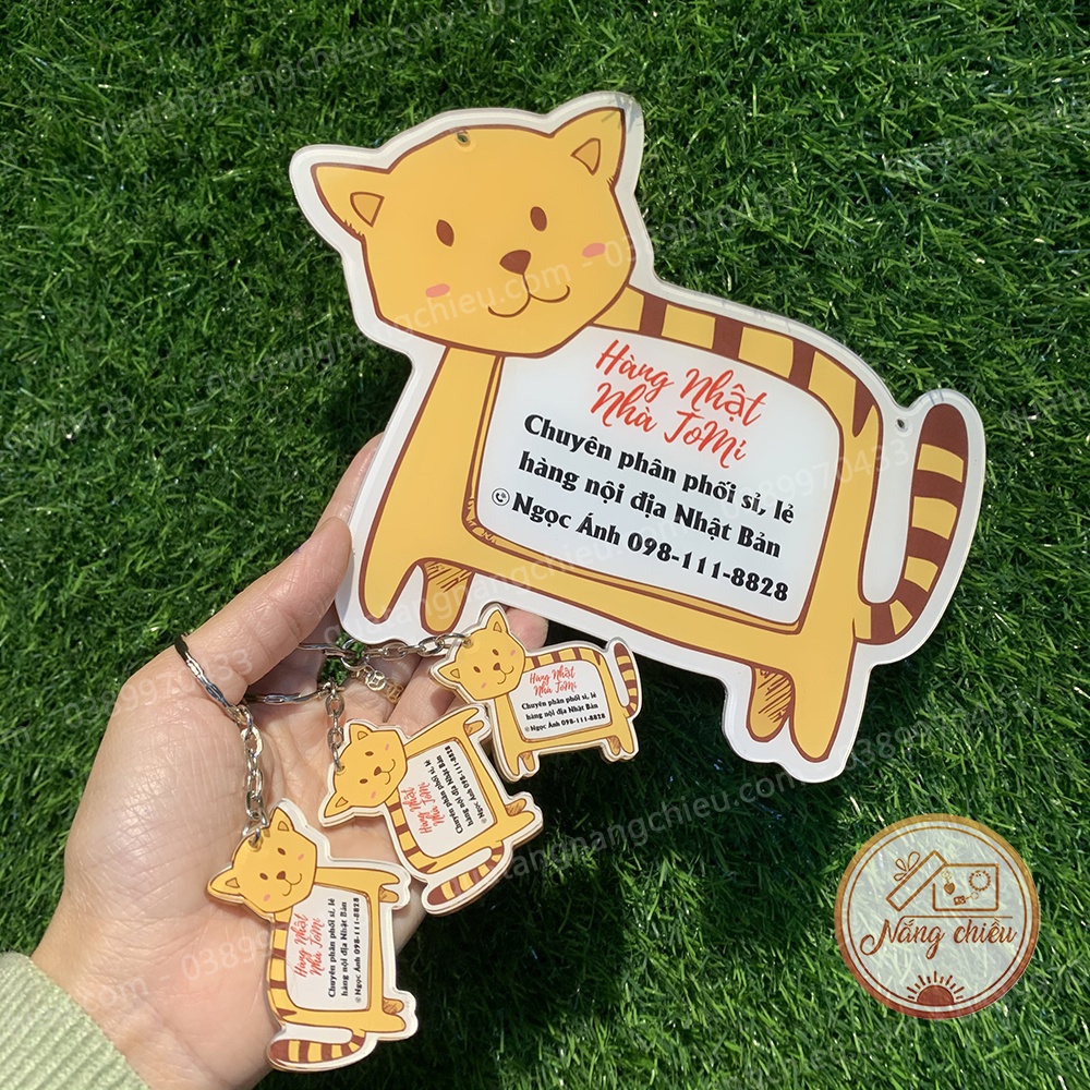 Bảng shop bán hàng nhập khẩu, đạo cụ chụp ảnh shop, chất liệu mica sáng bóng, hình con hổ