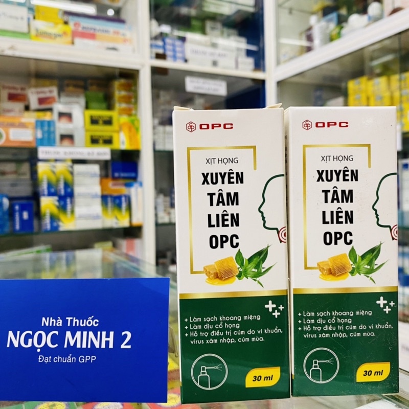✅  XỊT HỌNG Xuyên Tâm Liên OPC làm sạch khoang miệng , dịu cổ họng