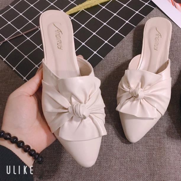 Dép Sục Da nơ xoắn hot hit - ảnh thật shop chụp