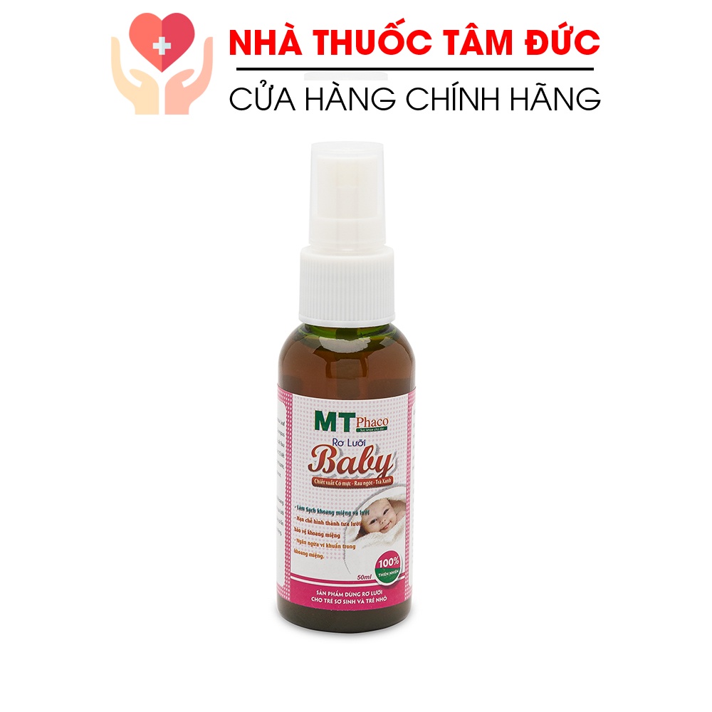 Dung dịch rơ lưỡi Baby chiết xuất cỏ mực, rau ngót, trà xanh - Chai 50ml