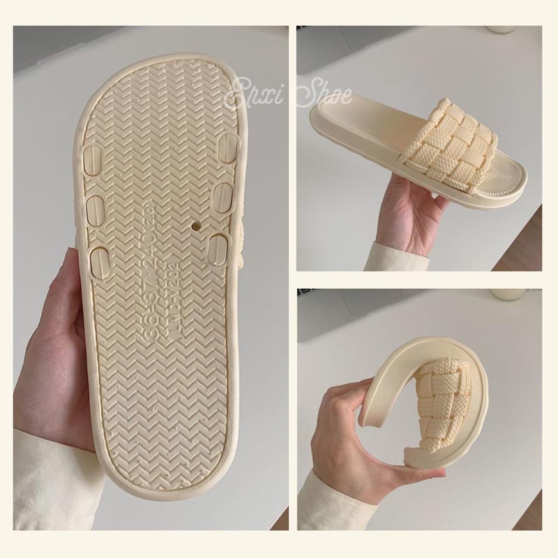 Oeggeo shop Dép Quai Ngang Đế Phẳng Đi Trong Nhà Cho Nữ