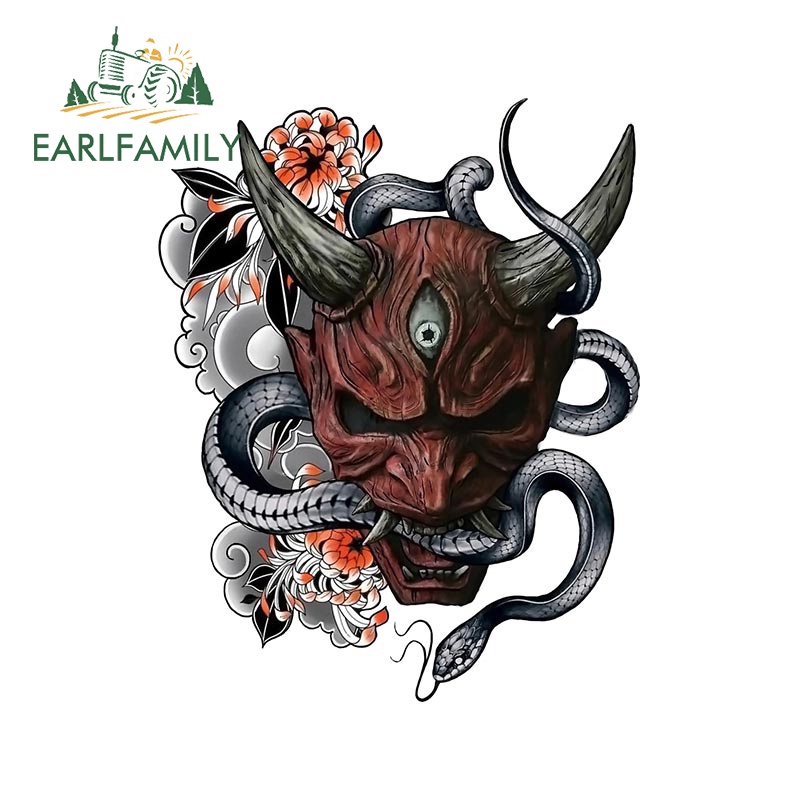 Đề Can Dán Trang Trí Xe Hơi Chống Trầy 13Cmx9.5Cm Hình Quái Vật samurai red