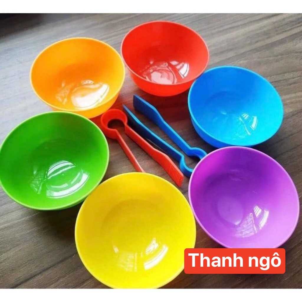 Bộ đồ chơi phân biệt màu sắc, kĩ năng cầm, nắm cho trẻ, đồ dùng mầm non