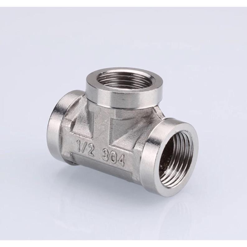 Đầu nối ren inox 1/2  3/4  kép lơ cả rá măng sông nối ren ống nước - Inox bóng .