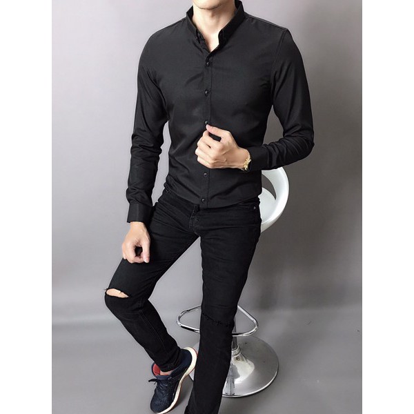 Áo Sơ Mi Trắng Vải Lụa Nến Không Nhăn Thời Trang Cao Cấp.Áo Sơ Mi Nam Công Sở ,Sơ Mi Nam Trơn | BigBuy360 - bigbuy360.vn