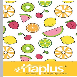 10 quyển vở kẻ ngang HAPLUS - FRUIT 200 trang KT (179x252) bìa cao cấp