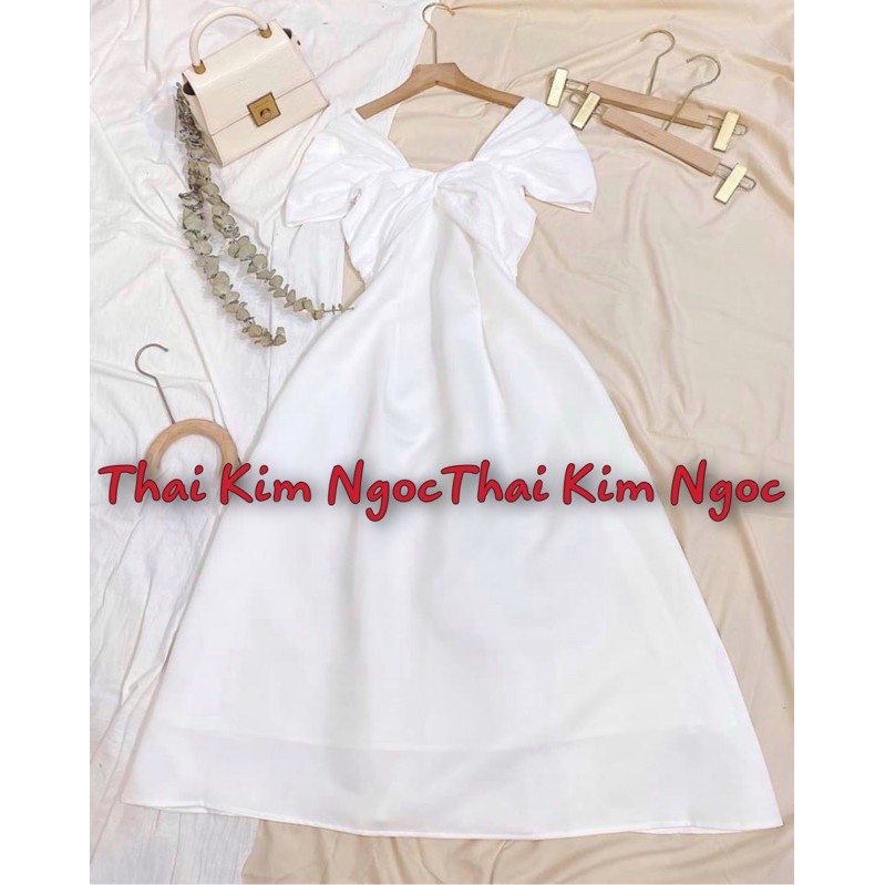 Đầm dự tiệc bẹt vai phi xoắn nơ | BigBuy360 - bigbuy360.vn