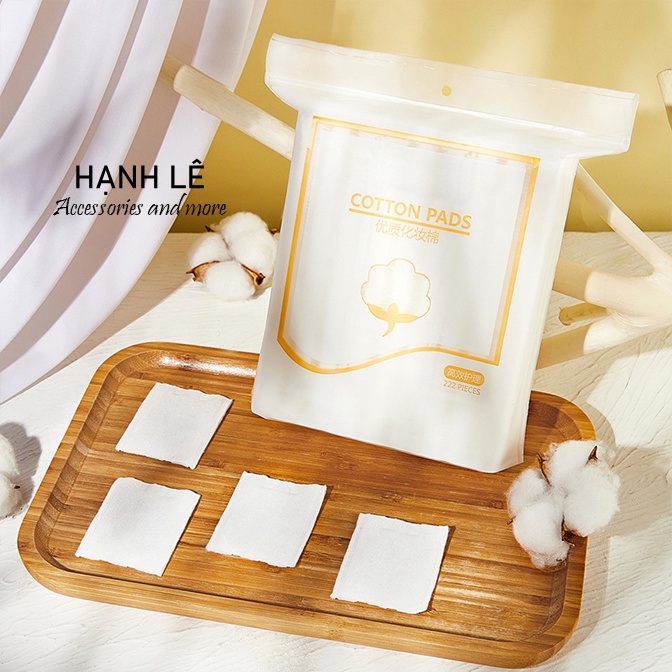 Bông tẩy trang 222 miếng Kotton pads 3 lớp nội địa trung mềm mịn và thấm hút tốt, dễ sử dụng và ít hao mỹ phẩm