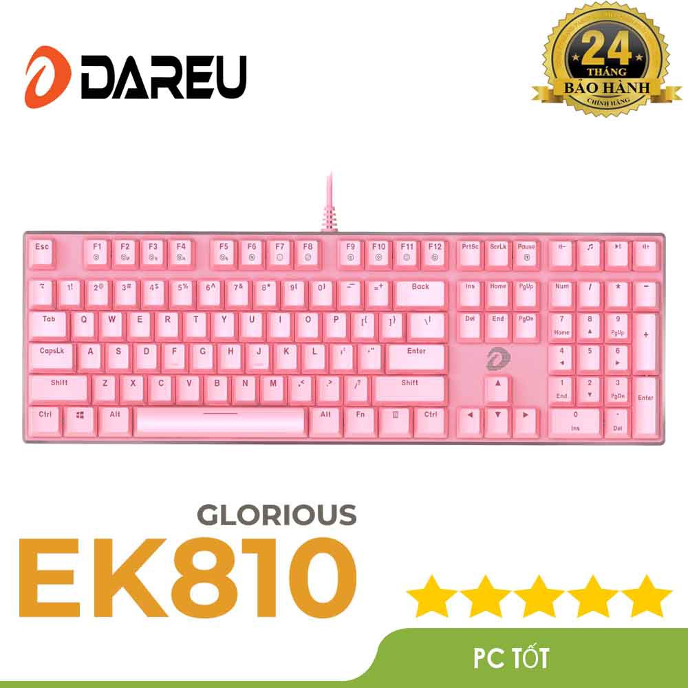 Bàn phím cơ Gaming DAREU EK810 104KEY-Bảo hành 24 T