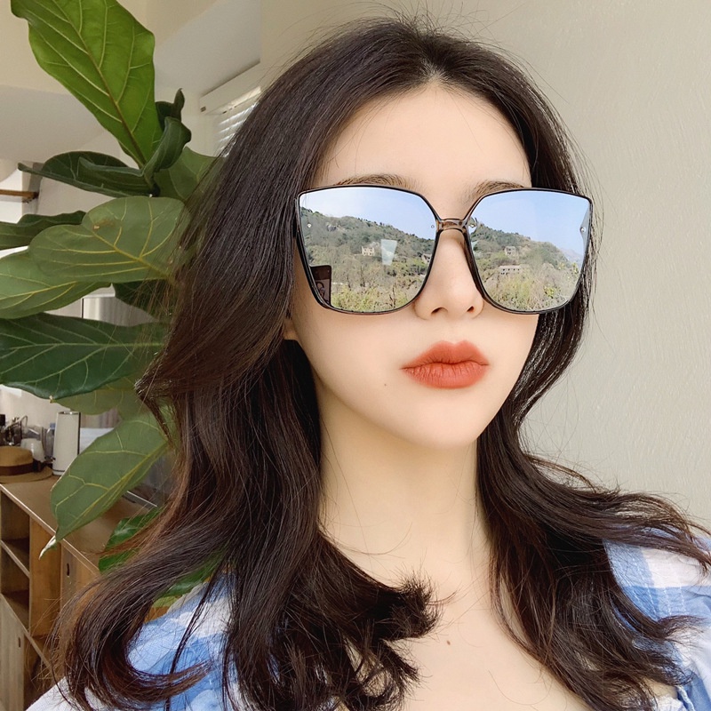 Thời trang Nữ Kính râm Khung lớn Kính râm màu đen Retro Kính lái xe đạp UV400