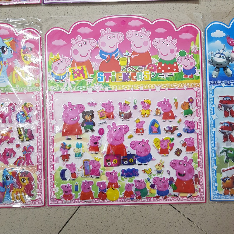 Sticker công chúa pony peppa paw patrol đội bay cho bé trai bé gái cỡ lớn