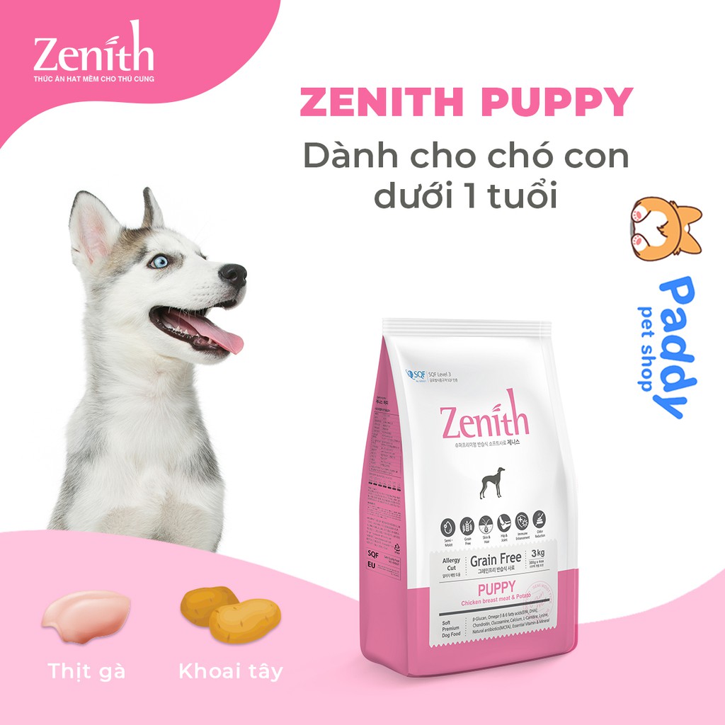 [3kg] Hạt Mềm Zenith Puppy Cho Chó Con