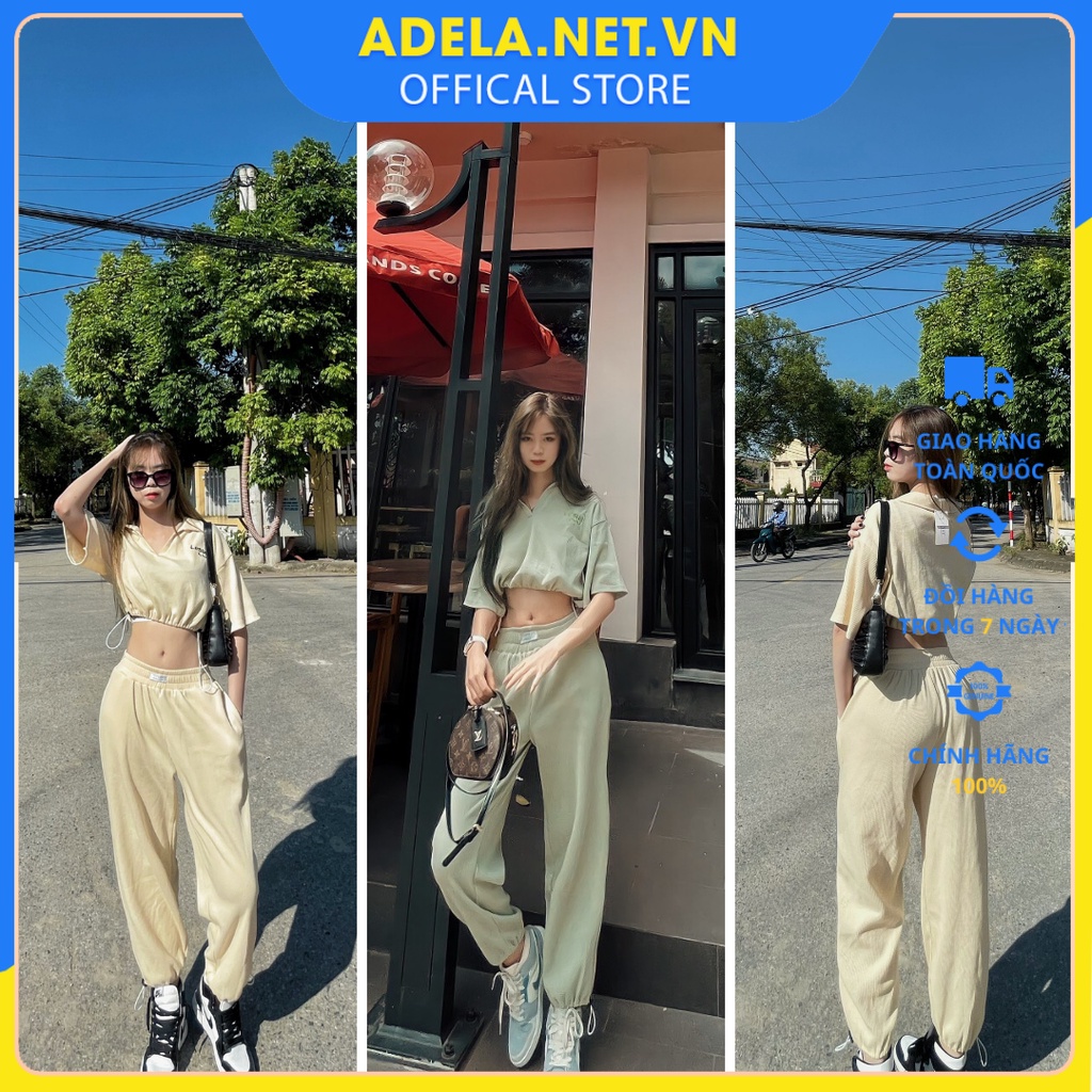 Bộ thể thao nữ, bộ thể thao nữ thu đông, set thể thao nữ, đi phố, tập gym yoga erobic, cộc tay thêu - Hàng cao cấp