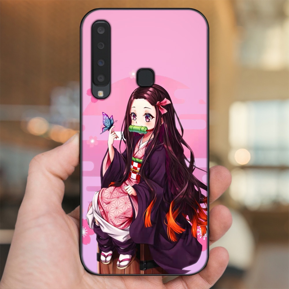 Ốp lưng Samsung A9 2018 viền đen in hình Nezuko Kimetsu no Yaiba