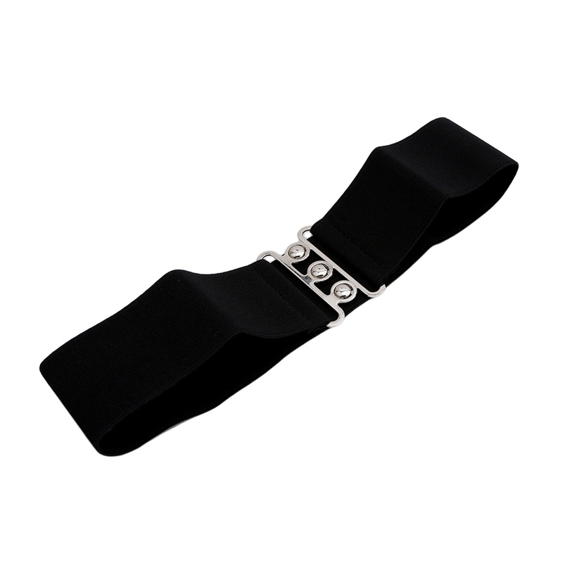 Women's Vintage Metal Elastic Stretch Buckle Wide Waist Belt Waistband