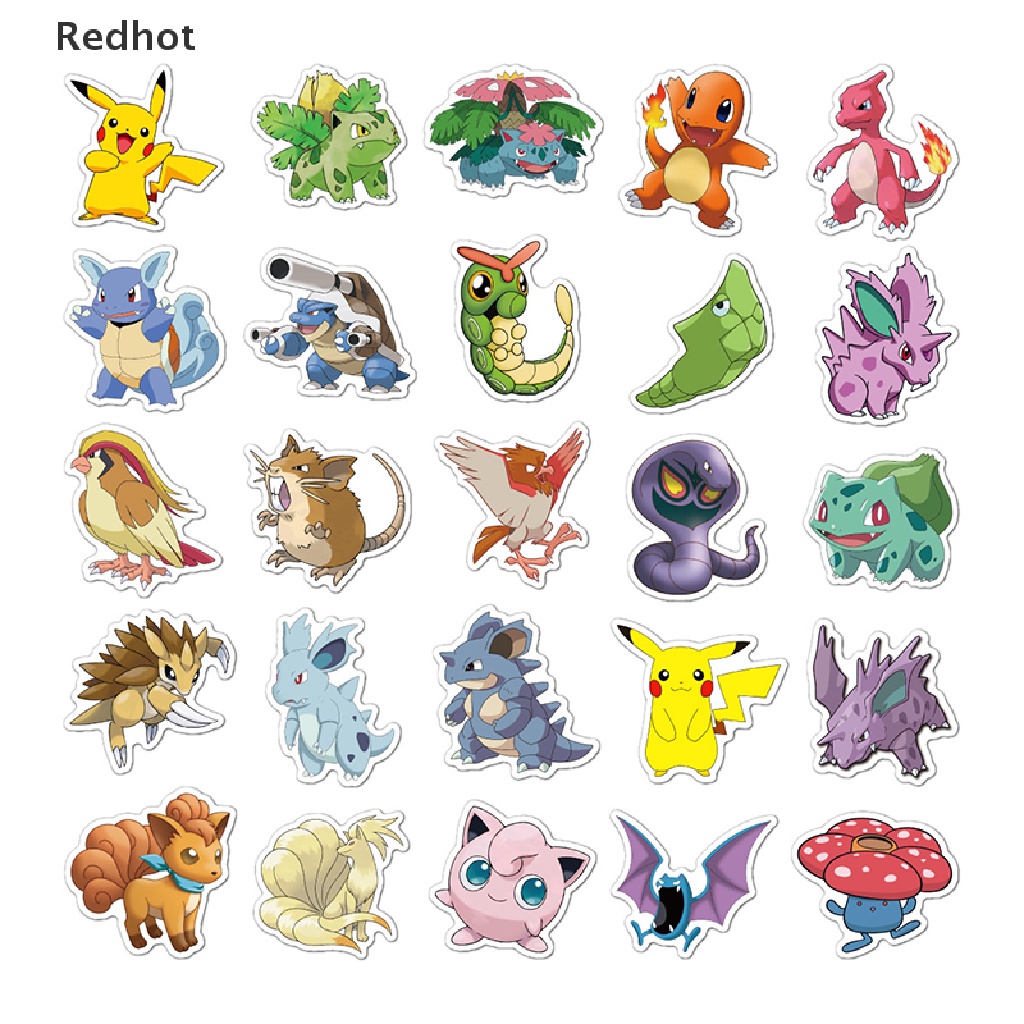 Bộ 100 Sticker Hoạt Hình Pokemon Trang Trí Xe Đạp