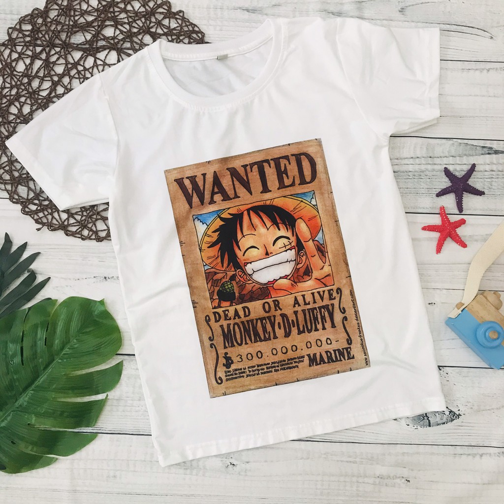 Áo thun Wanted Luffy bé trai