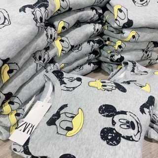 BỘ NỈ MICKEY XÁM CHO BÉ
