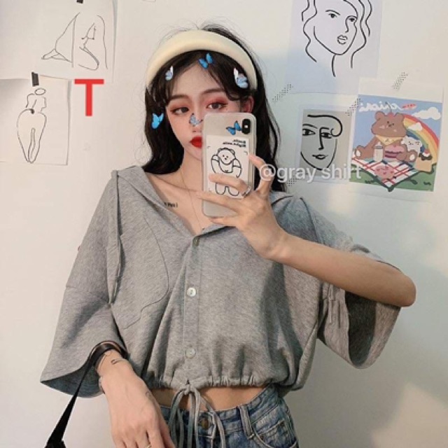 Áo crt mũ dây rút eo Trơn TTB886 | BigBuy360 - bigbuy360.vn