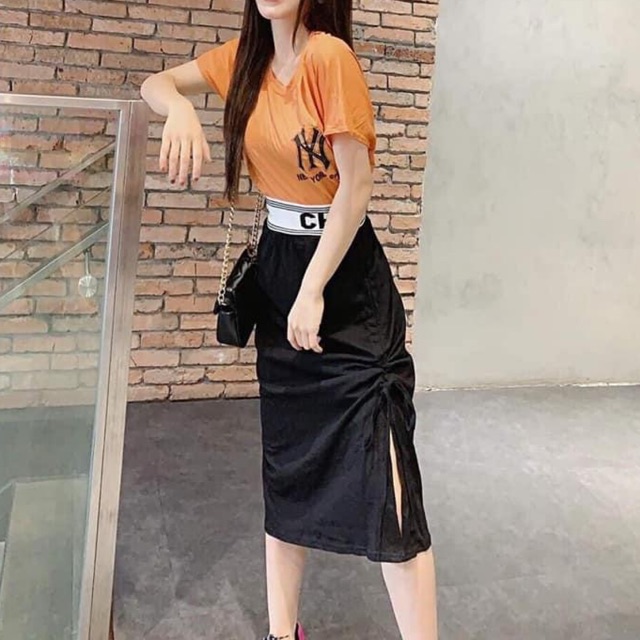 Set cam kèm chân váy ( lựa live )