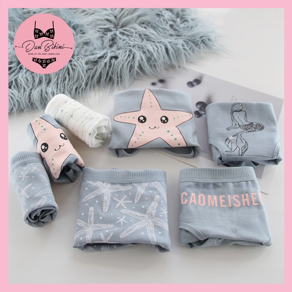 Quần Lót Nữ ❤️FREESHIP❤️ Quần Lót Cotton 100% cạp chun thoáng mát mềm mại 💞 Quần Lót set nàng tiên cá dễ thương mã 3775 | BigBuy360 - bigbuy360.vn