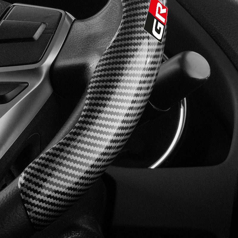 Bộ 2 Vỏ Bọc Vô Lăng Xe Hơi Bằng Sợi Carbon Cho Toyota VIos Yaris Corolla Cross Wish Revo CHR Avanza Fortuner Rush Wigo Innova raize Calya Etios Rav4 Hilux Camry