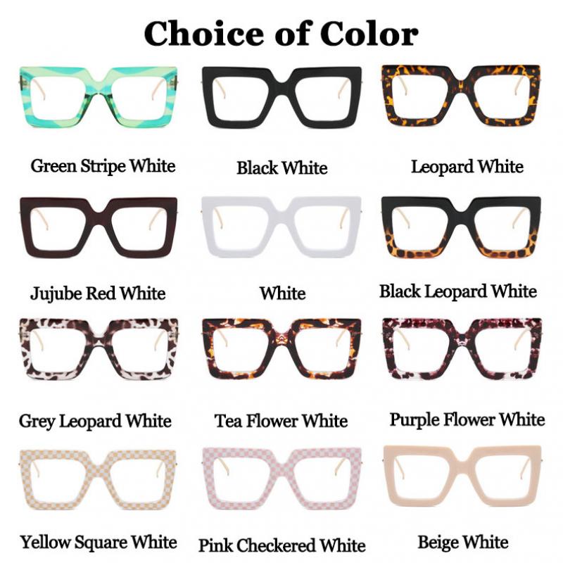 Mắt Kính Gọng Vuông Oversized Chống Bức Xạ Cho Nữ