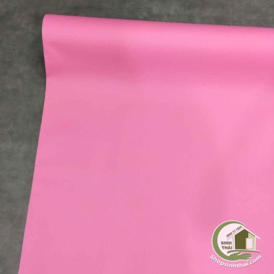 Giấy dán tường màu hồng nhám, khổ 1,2m có sẵn keo