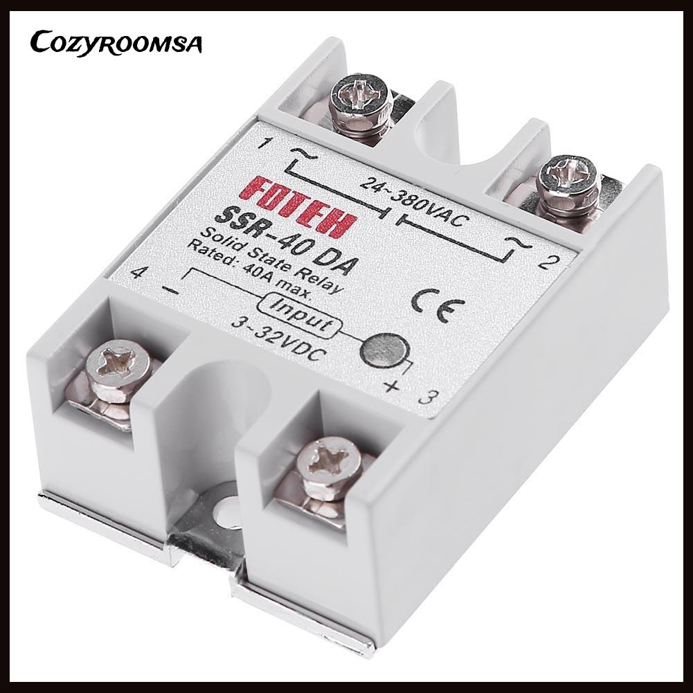 Mô đun rơ le trạng thái rắn DC 3-32V xuống AC 24-380VAC SSR-40DA 40A