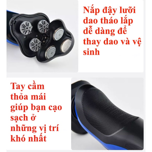 Máy cạo râu 8D SHAVER  3 trong 1 bao gồm 8 món với chức năng cạo râu cắt tóc tỉa lông mũi - máy mạnh cạo nhanh và sạch