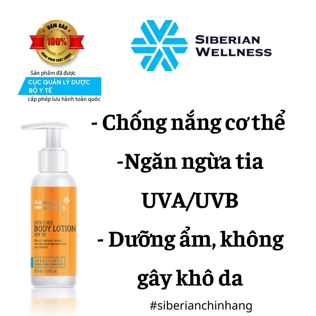 Sữa dưỡng thể chống nắng SIBERIAN WELLNESS Sun Care Body Lotion SPF 30