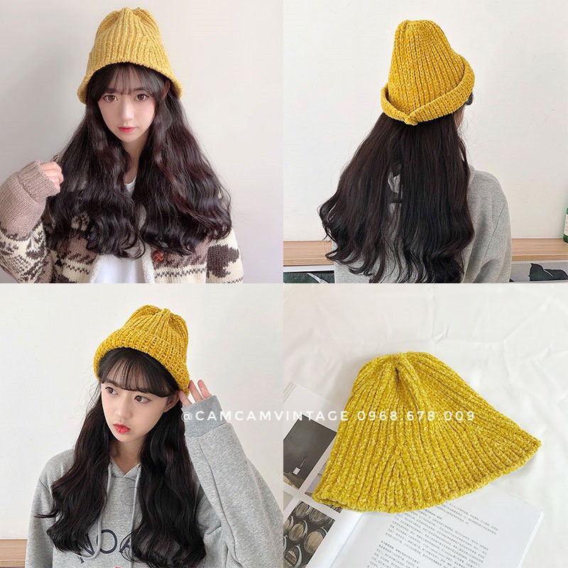 MŨ BUCKET NÓN BUCKET ULZZANG LEN DỆT KIM SIÊU MỀM MỊN