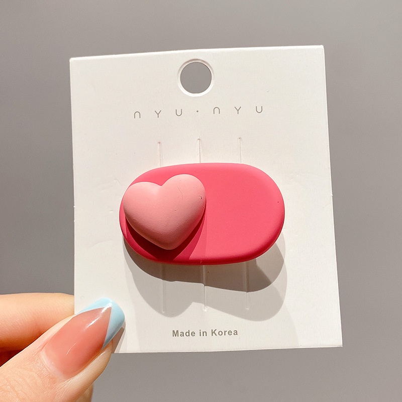 Kẹp Tóc Hình Nơ / Trái Tim Màu Hồng Dễ Thương Ngọt Ngào Cho Bé Gái