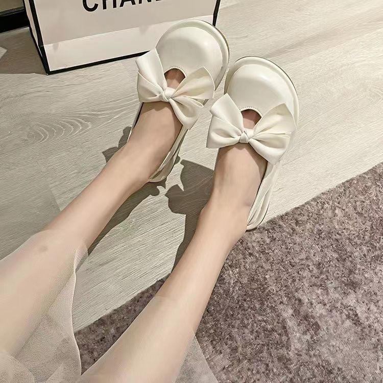 2023 Cho Nữ Mary Jane Sandal Đế Bằng Trọng Lượng Nhẹ Thoải Mái Đính Nơ Phong