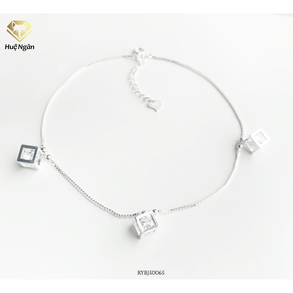 Lắc chân bạc Ý 925 Huệ Ngân - Hình lập phương cá tính RYBJ50065