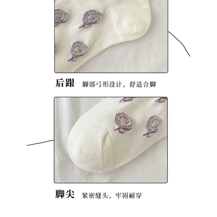 Vớ Cotton Cổ Thấp In Họa Tiết Nổi Phong Cách Nhật Bản Dễ Thương Thời Trang Cho Nữ
