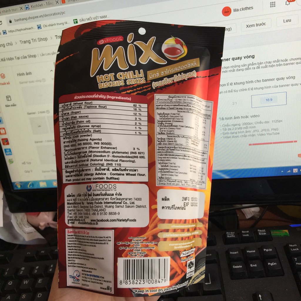 Snack Tăm Cay MIX , Bim Bim Que MIX Vị Ớt Cay Thái Lan Gói 60g