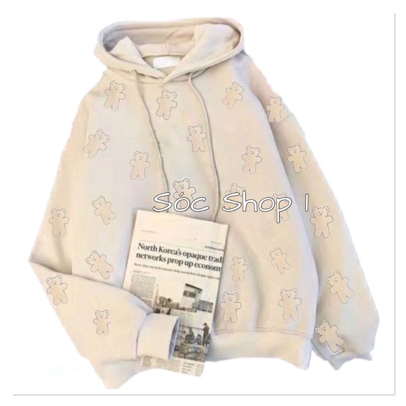Áo nỉ hoodie in hình Gấu cực kute.hangtotgiare98 | BigBuy360 - bigbuy360.vn