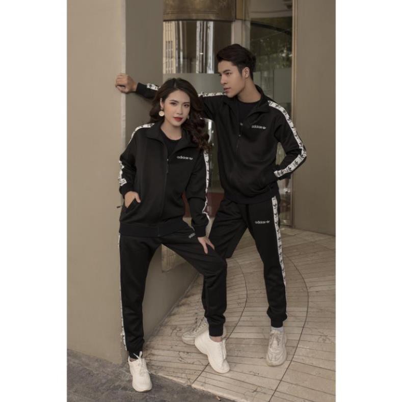 SALE 11.11 Đồ bộ nam thể thao hàng xuất dư cao cấp set đồ bộ nam nữ nỉ mặc nhà kéo khóa dài tay mùa đông GOSS DB02
