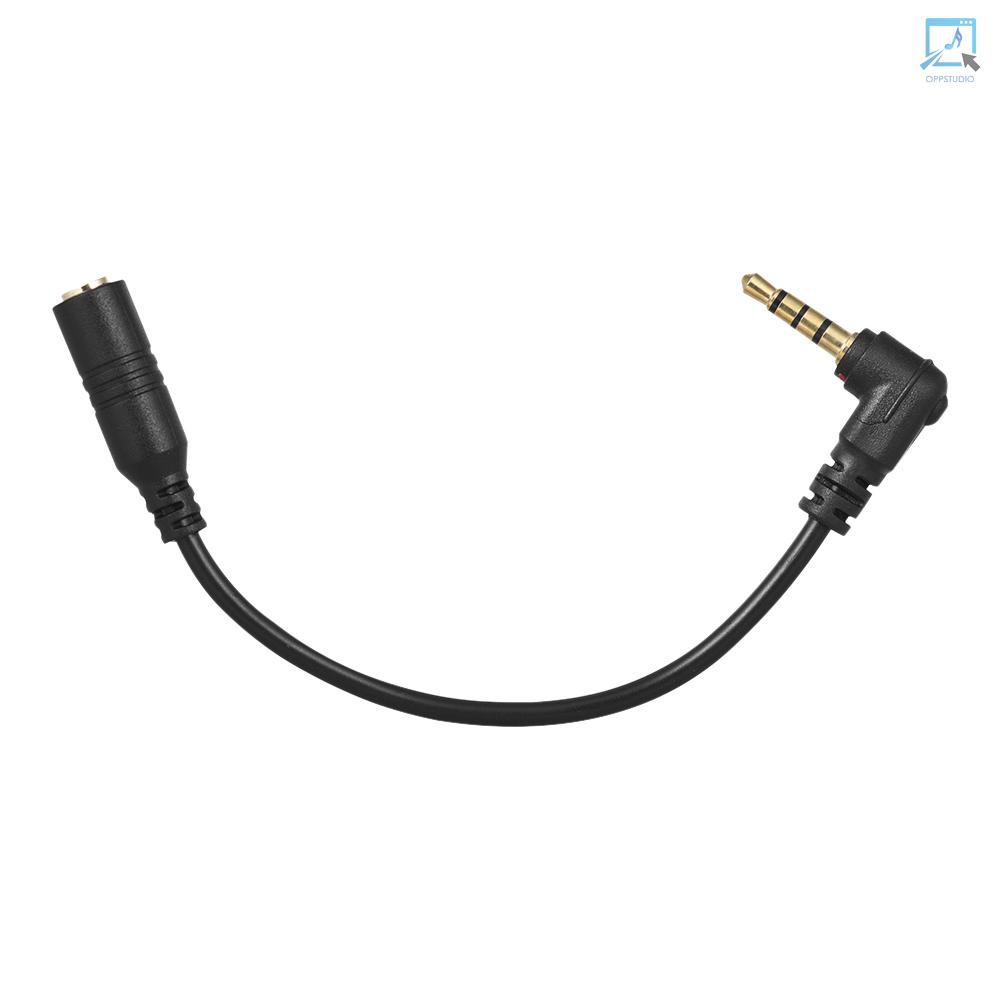 90 DEGREE Dây Cáp Chuyển Đổi Âm Thanh Microphone Andoer Ey-S04 3.5mm 3 Cực Trs Sang 4pin Trrs Male 90 Độ Cho Ipad Smartphone