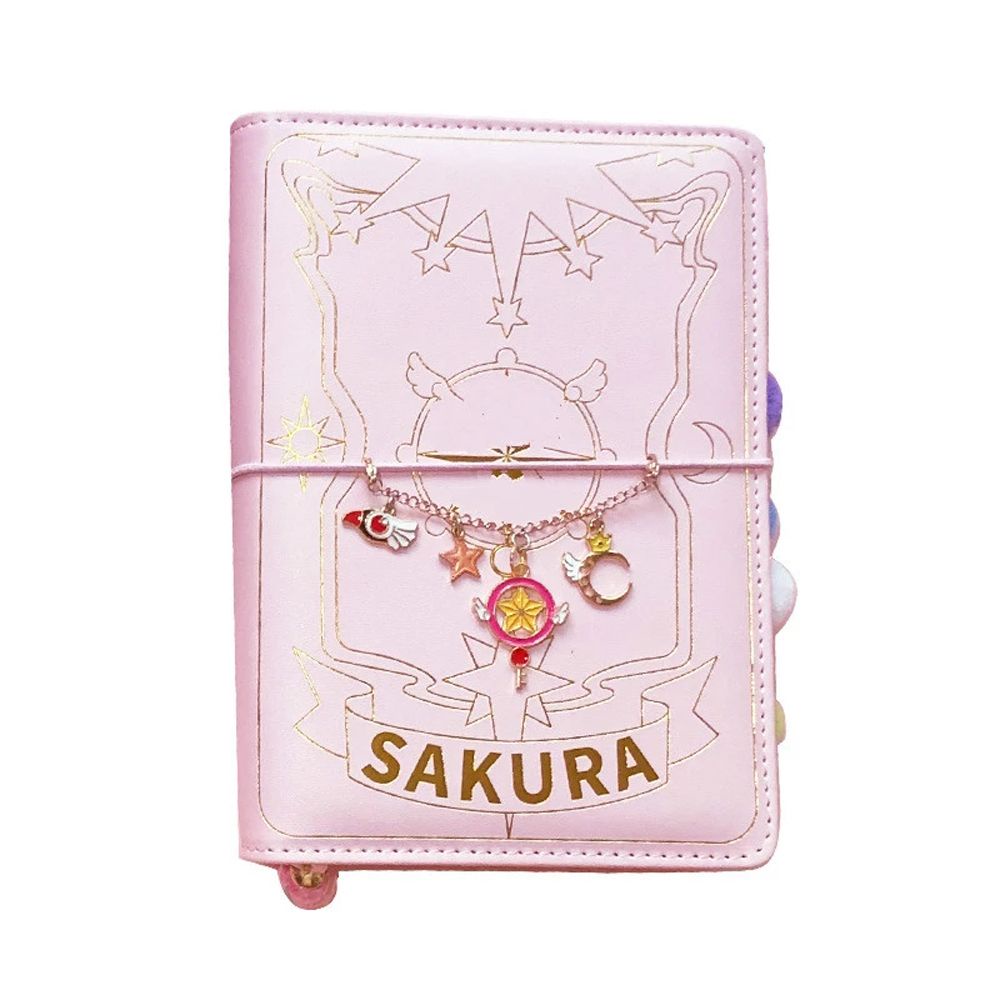 Sổ tay nhật ký 6 lỗ màu hồng Sakura