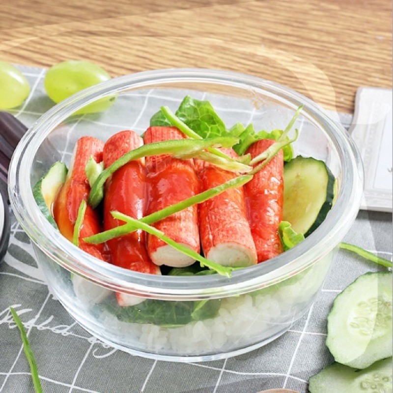 Hộp Thuỷ Tinh Tròn 620ml - Thuỷ Tinh Chịu Nhiệt - Ron Chống Tràn - Nắp Có Lỗ Thoát Hơi- Hộp Đựng Cơm, Hộp Đựng Thực Phẩm | BigBuy360 - bigbuy360.vn