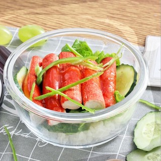 Hộp Thuỷ Tinh Tròn 620ml - Thuỷ Tinh Chịu Nhiệt - Ron Chống Tràn - Nắp Có Lỗ Thoát Hơi- Hộp Đựng Cơm, Hộp Đựng Thực Phẩm