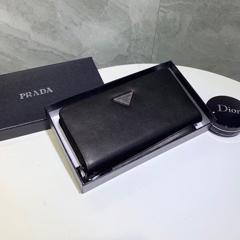 Ví cầm tay Prada- da bê cao cấp Au nhập khẩu new fullbox