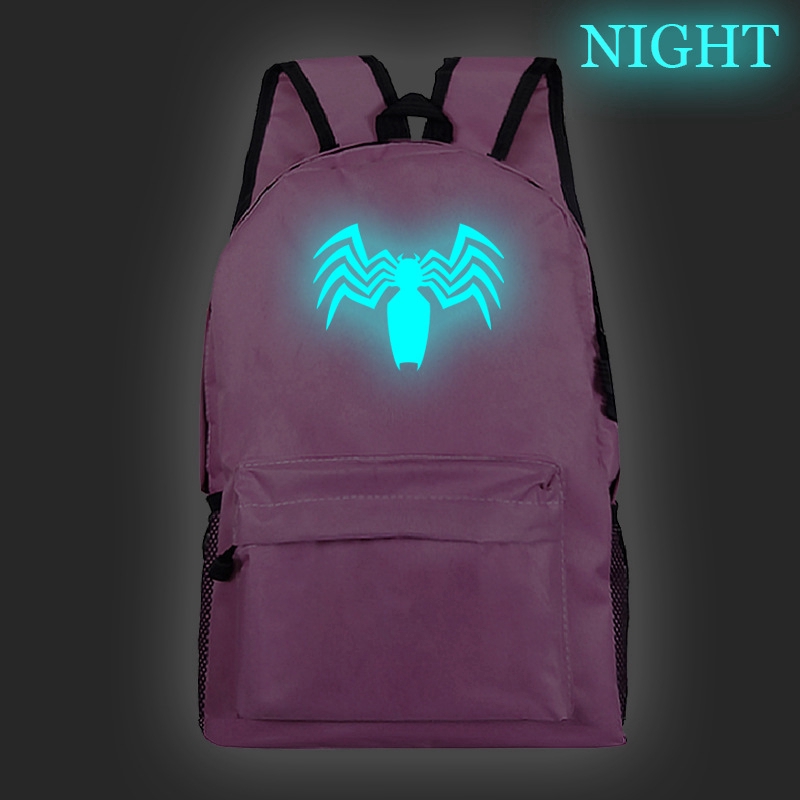 Marvel Hero Spider-man Luminous Balo Thời Trang Creative Pattern Travel Bag Student School Bag Kid's Gifts