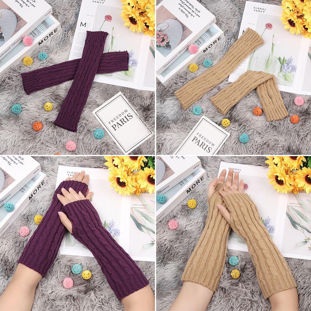 Găng Tay Len Dài Hở Ngón Ấm Áp MIHAN1